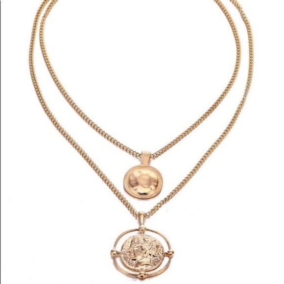 Silver Coin Layered Necklace - Picture 4 of 4